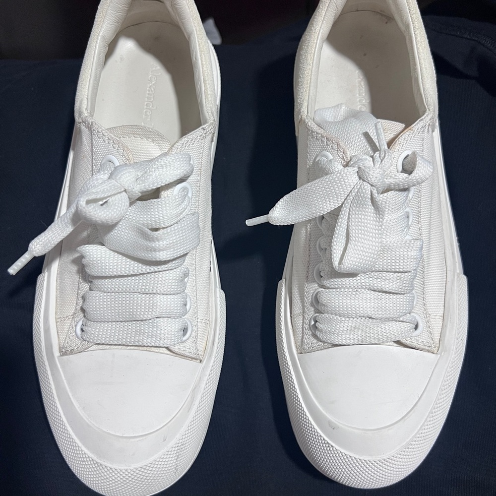 Alexander McQueen White Canvas Sneakers